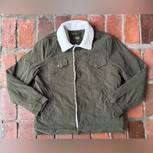 Lee Men's Green Sherpa Collar Jacket